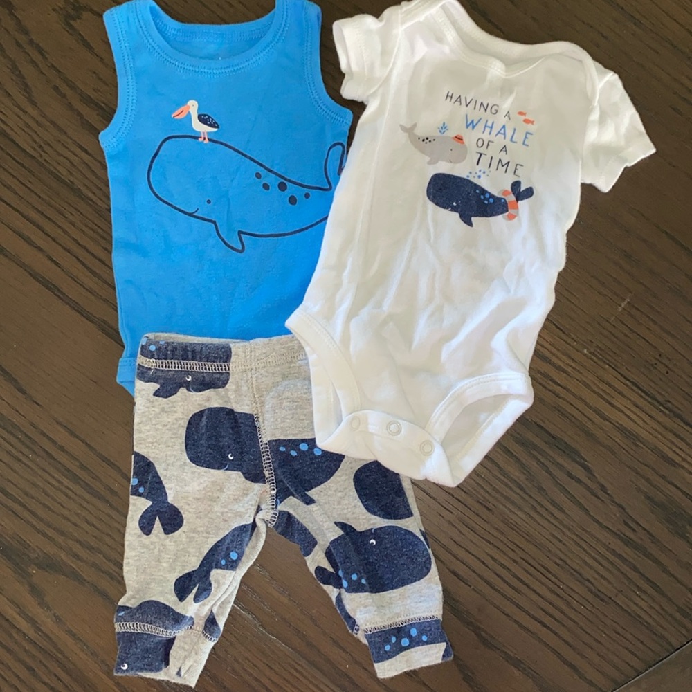 Baby boy whale outfit
